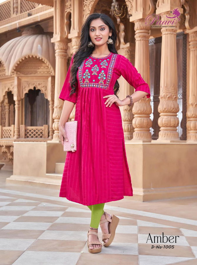 Amber By Paavi 1001-1006 Designer Kurtis Catalog